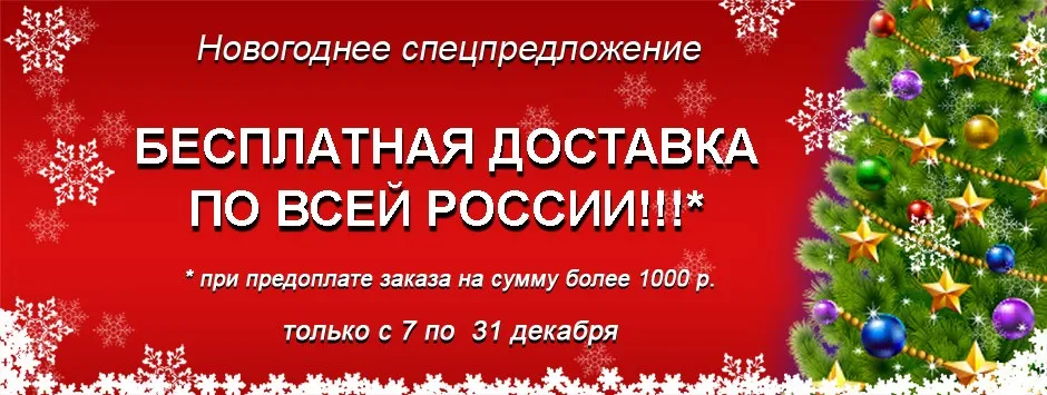 Бесплатная доставка по всей России!