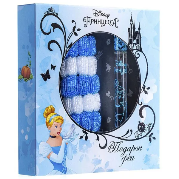 Принцесса Disney. Подарок феи набор (душ. вода 15 мл. + резинки для волос 5 шт.)