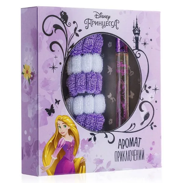 Принцесса Disney. Аромат приключений набор (душ. вода 15 мл. + резинки для волос 5 шт.)