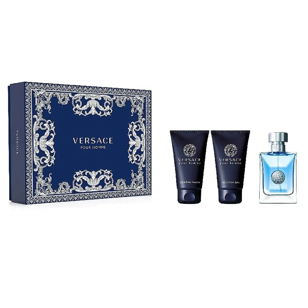 Versace pour Homme набор (туал. вода 50 мл. + шампунь 50 мл. + бальзам после бритья 50 мл.)